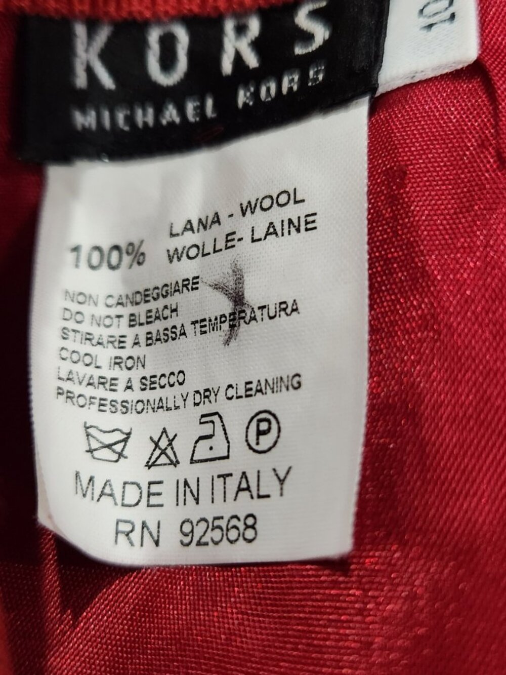 KORS Michael Kors Womens Classic Wool Skirt Red Sz 10 - Picture 6 of 8